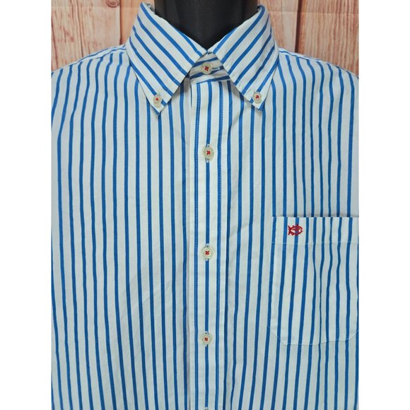 Southern Tide Mens Classic Fit Blue Striped Dress Shirt Large - Picture 3 of 8